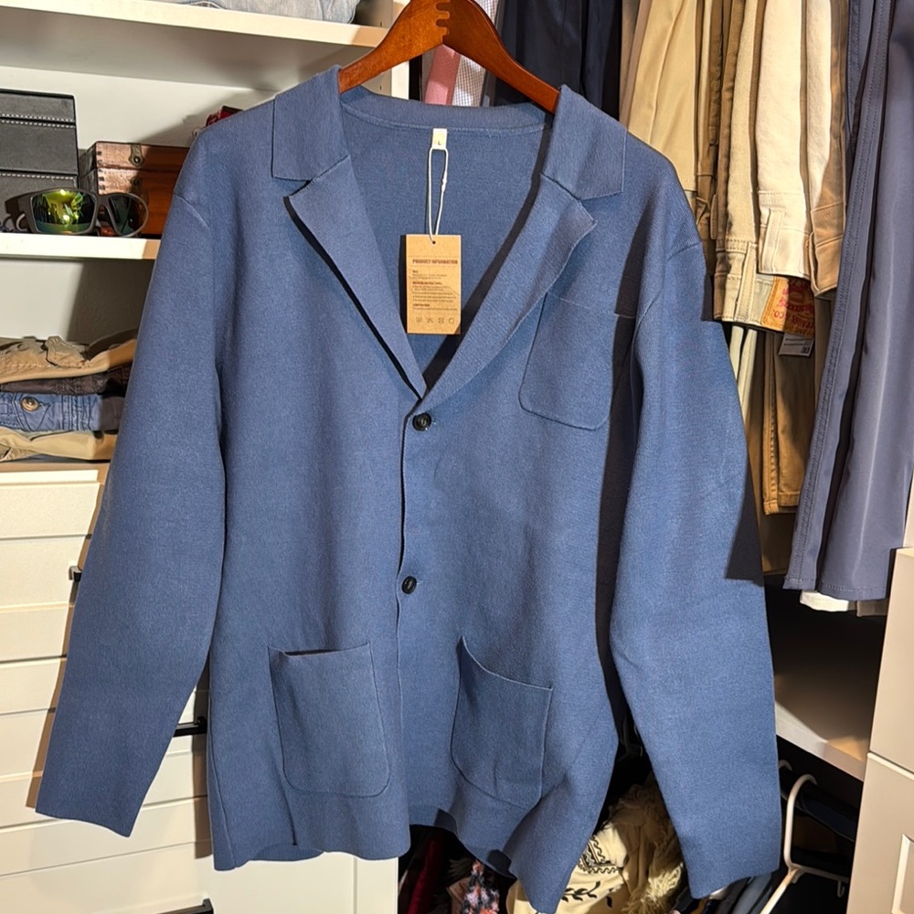 Blue Button-Up Cardigan